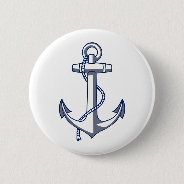 Nautical Anchor 6 Cm Round Badge (Front)