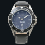 Nautical Anchor 80th Birthday Eighty Vintage Navy  Watch<br><div class="desc">Anchor,  nautical,  80 years of being awesome. Est. 1943. 80th Birthday,  eighty,  80 years old,  navy blue and white,  funny watch.</div>