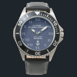 Nautical Anchor 80th Birthday Eighty Vintage Navy  Watch<br><div class="desc">Anchor,  nautical,  80 years of being awesome. Est. 1943. 80th Birthday,  eighty,  80 years old,  navy blue and white,  funny watch.</div>