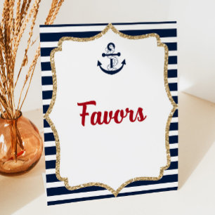 Nautical Anchor Ahoy Gift Favours Table Party Sign