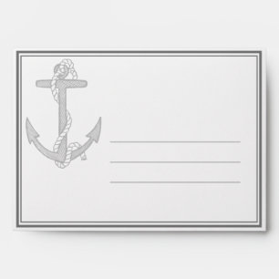 Nautical Anchor and Rope (black gradient) Envelope