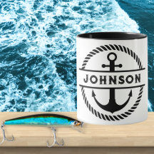 Nautical Anchor and Rope Signature Mug