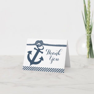 Nautical Anchor and Rope Thank You Card