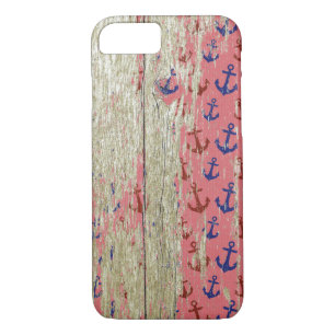 nautical anchor and rustic wood Case-Mate iPhone case