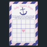 Nautical Anchor Baby Shower Bingo Game pink & navy Flyer<br><div class="desc">This design is in our "Nautical Anchor" baby shower theme in pink and navy blue. The collection of coordinating products is available in our shop, zazzle.com/doodlelulu*. Contact us if you need this design applied to a specific product to create your own unique matching item! Thank you so much for viewing...</div>