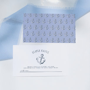 Nautical Anchor Baby Shower Diaper Raffle Enclosure Card