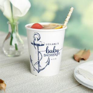 Nautical Anchor Baby Shower Paper Cups