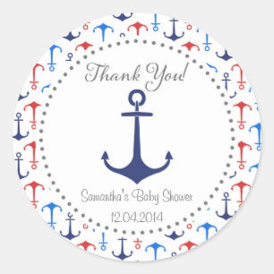 Nautical Anchor Baby Shower Sticker