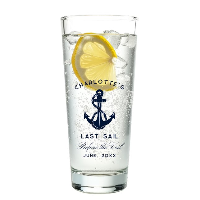 Nautical Anchor Bachelorette Party Keepsake Glass (Nautical Anchor Bachelorette Party Keepsake Glass)