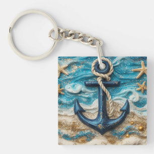 Nautical Anchor Beach Key Ring