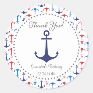 Nautical Anchor Birthday Sticker