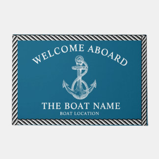 Nautical Anchor Boat & Captain Name, Sailing Gifts Doormat