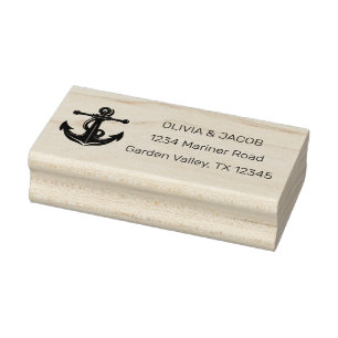 Nautical Anchor Boat Lake Ocean Wedding Rubber Stamp