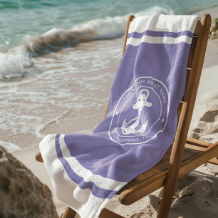 Nautical Anchor Boat Name Any Colour Custom Beach Towel