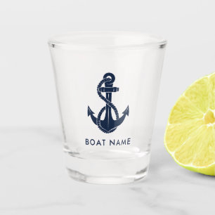Nautical Anchor Boat Name Beach House Custom Shot Glass