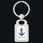 Nautical Anchor Boat Name Captain Custom Key Ring<br><div class="desc">The nautical anchor design not only adds a timeless aesthetic but also complements any boating enthusiast's collection. Featuring your boat's name,  and a navy blue anchor and rope,  personalize to create a unique gear for your boat. Makes a great giveaway for everyone.</div>