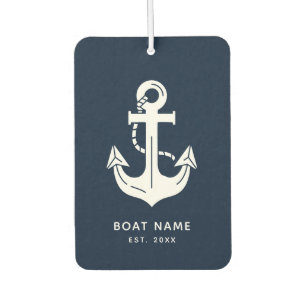 Nautical Anchor Boat Name Car Air Freshener