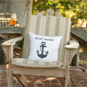 Nautical Anchor Boat Name Cushion