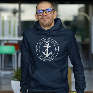 Nautical Anchor Boat Name Custom Hoodie