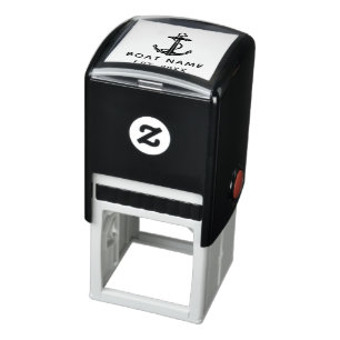 Nautical Anchor Boat Name Custom Self-inking Stamp