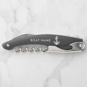 Nautical Anchor Boat Name Modern Custom Corkscrew