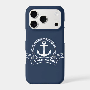 Nautical Anchor Boat Name Navy Blue