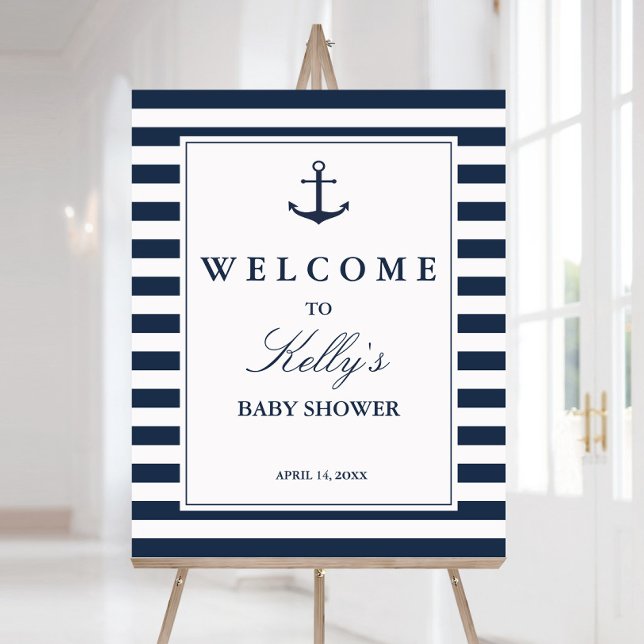 Nautical Anchor Boy Baby Shower Welcome Sign (Creator Uploaded)