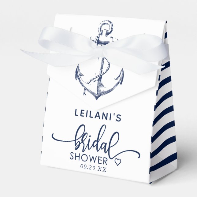 Nautical Anchor Bridal Shower Favour Box (Front Side)