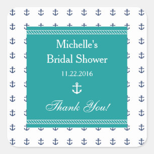 Nautical Anchor Bridal Shower Favour Sticker