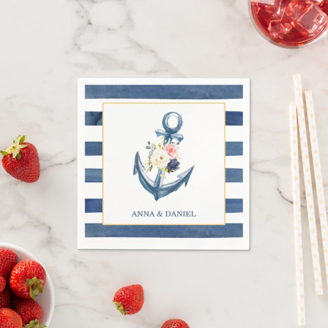 Nautical Anchor Bridal Shower Napkin (Insitu)