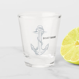 Nautical Anchor Captain Add Name Shot Gl Shot Glas Glass