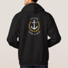 Nautical Anchor Captain Boat Name Gold Laurel Zip