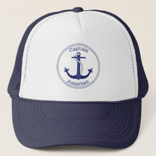 Nautical Anchor Captain Personalised Trucker Hat