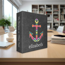 Nautical Anchor Chalkboard with Bright Chevrons