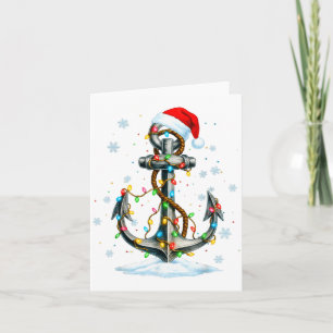 Nautical Anchor Christmas Lights Boating Sailor Card