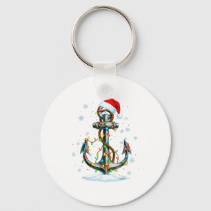 Nautical Anchor Christmas Lights Boating Sailor  Key Ring