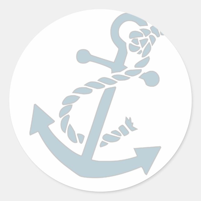 Nautical Anchor Classic Round Sticker (Front)