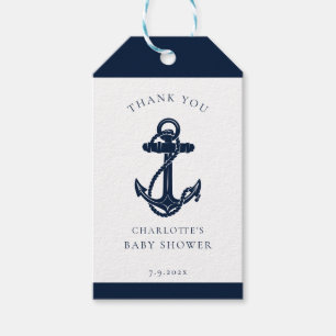 Nautical Anchor Coastal Boy Baby Shower Gift Tags