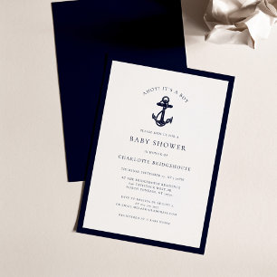 Nautical Anchor Coastal Boy Baby Shower Invitation