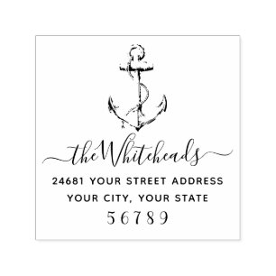 Nautical Anchor Coastal Self-inking Stamp
