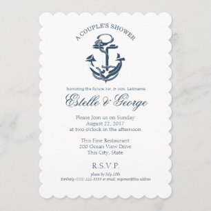 Nautical Anchor Couple's Shower Invitation