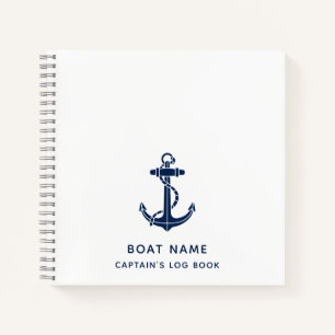 Nautical Anchor Cruise Swag Captain Log Notebook