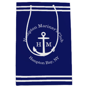 Nautical Anchor Custom (blue) Medium Gift Bag