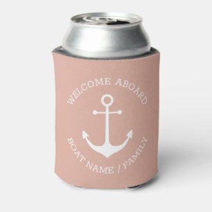 Nautical anchor custom bot name welcome aboard can cooler
