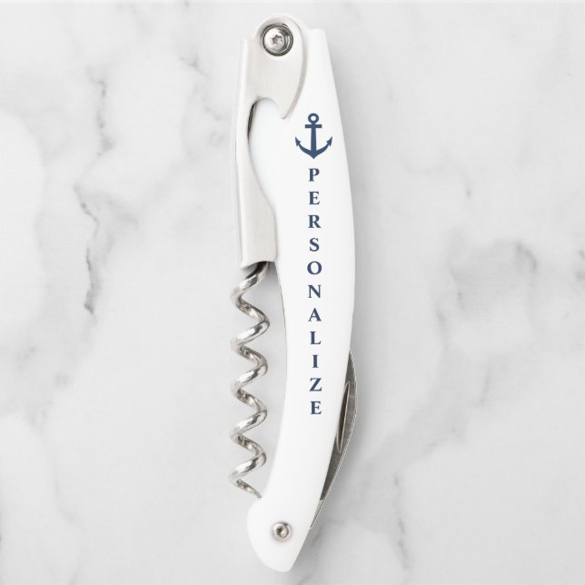 Nautical anchor custom corkscrew wine opener (Front)