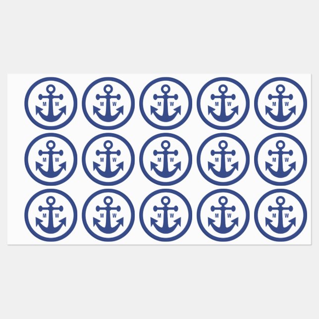 Nautical Anchor custom monogram (Sheet)