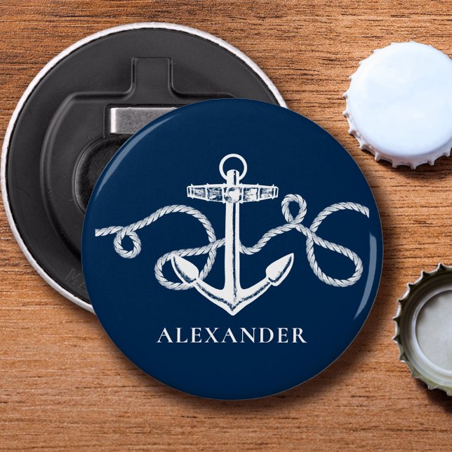 Nautical Anchor Custom Monogram Name Bottle Opener (Creator Uploaded)