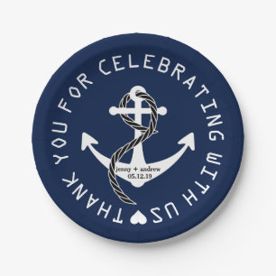 Nautical Anchor Custom Party Paper Plates