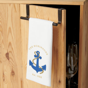 Nautical Anchor Custom  Tea Towel