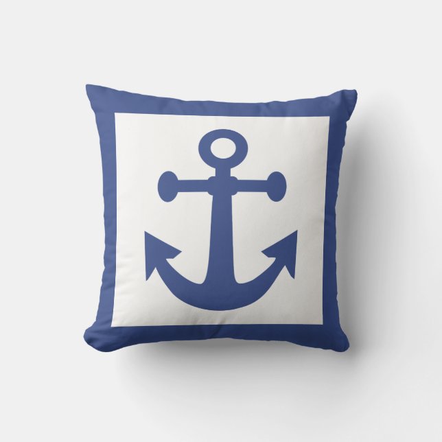 Nautical Anchor custom throw pillow (Front)